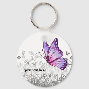 Fantasy butterfly * choose background colour keychain