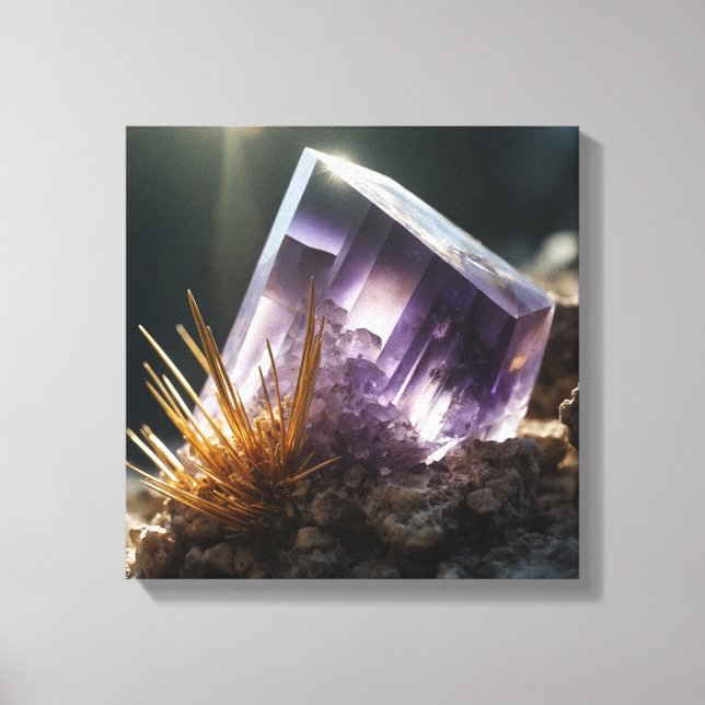 Fantasy Cacoxenite Amethyst Crystal Canvas Print (Front)