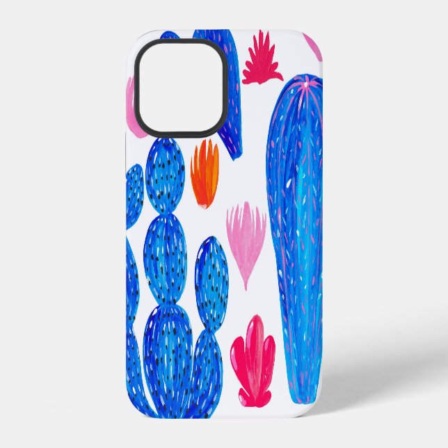 Fantasy Cacti: Decorative Seamless Pattern. iPhone Case (Back)