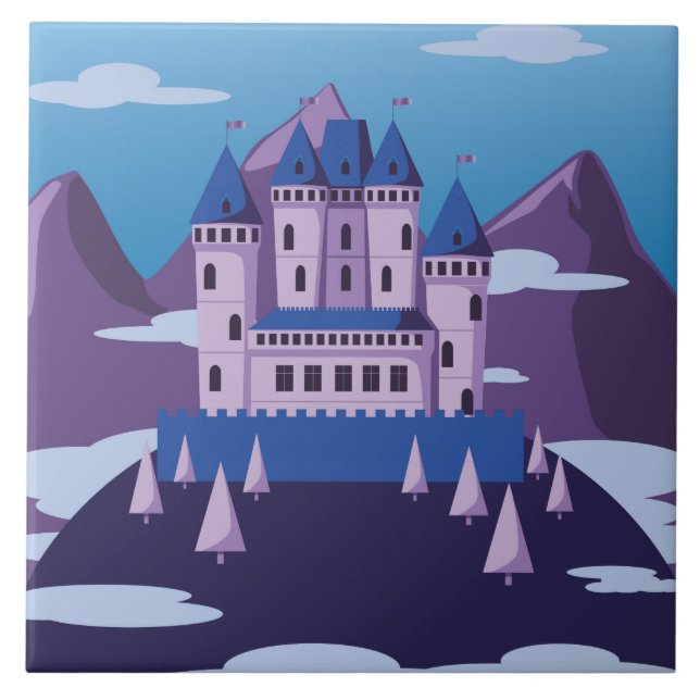 fantasy castle ceramic tile (Front)