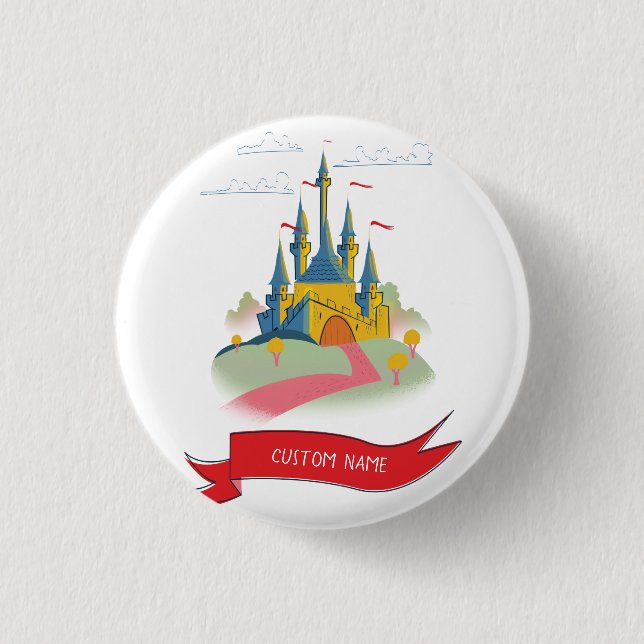 Fantasy Castle Custom Text 1 Inch Round Button (Front)