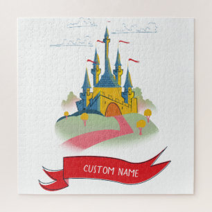 Fantasy Castle Custom Text Jigsaw Puzzle