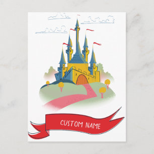 Fantasy Castle Custom Text Postcard