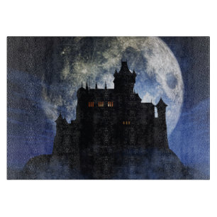 Fantasy castle during night cutting board
