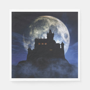 Fantasy castle during night napkin