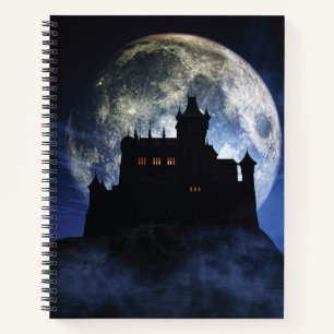 Fantasy castle during night notebook