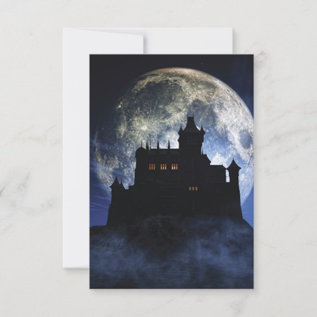 Fantasy castle during night thank you card (Front)