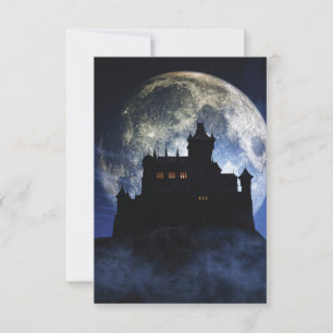 Fantasy castle during night thank you card