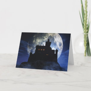 Fantasy castle during night thank you card