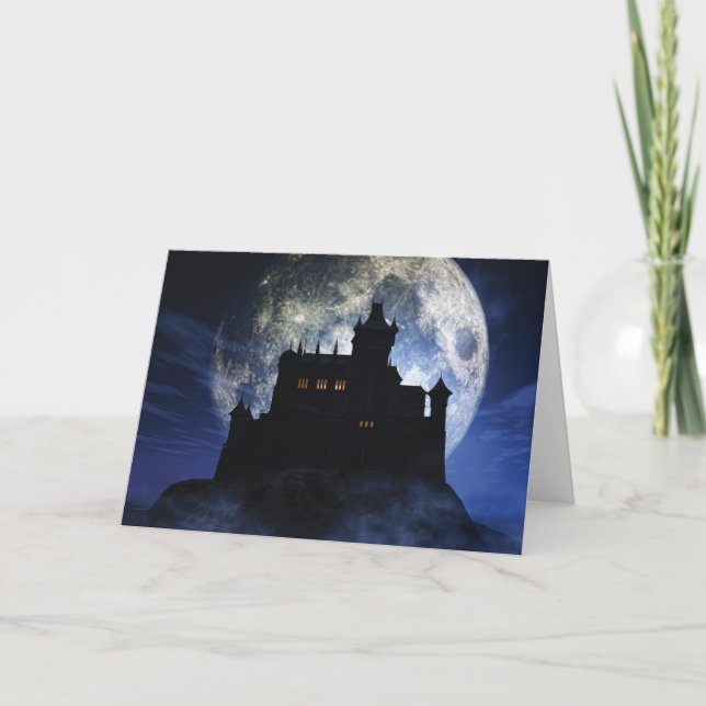 Fantasy castle during night thank you card (Front)