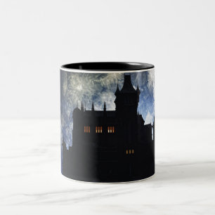 Fantasy castle during night Two-Tone coffee mug