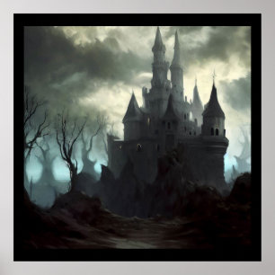 Fantasy Castle Frightening Landscape 2 Poster