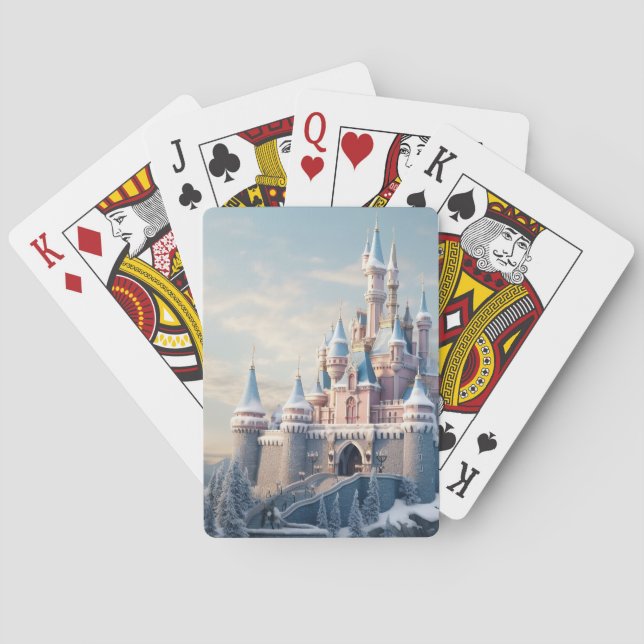 Fantasy castle in the mountains  playing cards (Back)