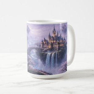 Fantasy Castle Surreal Landscape Lavender Blue Coffee Mug