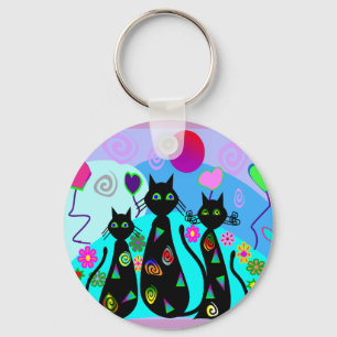 "Fantasy Cats of Summer" Keychain