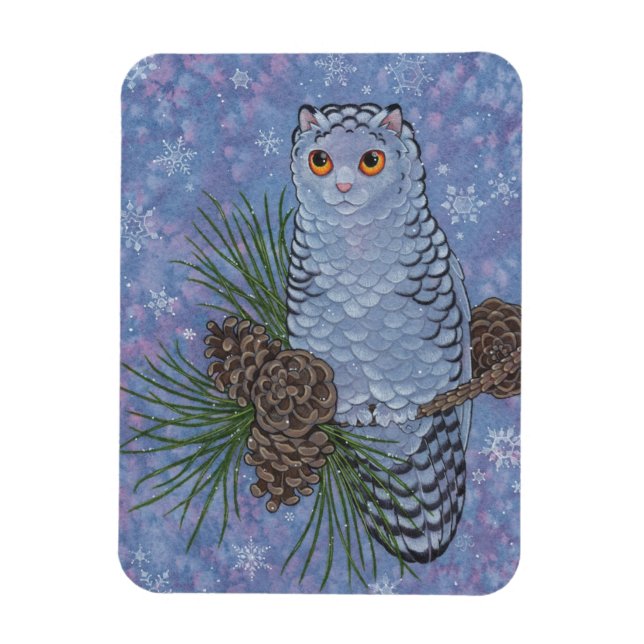Fantasy Cats Oracle Affirmation - Winter Magnet (Vertical)
