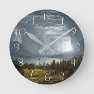 Fantasy cave round clock