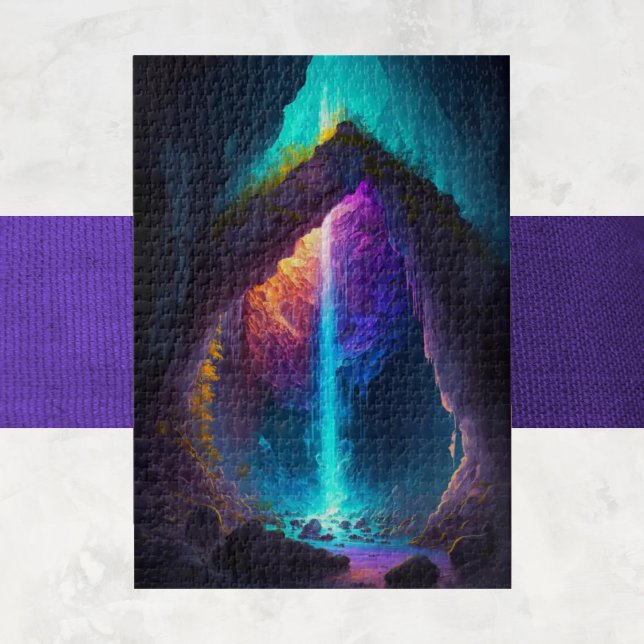 Fantasy Cave Waterfall AI Generated  Jigsaw Puzzle (AI Generated Fantasy Cave Waterfall)