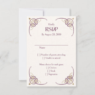 Fantasy Celtic Medieval Wedding RSVP Card