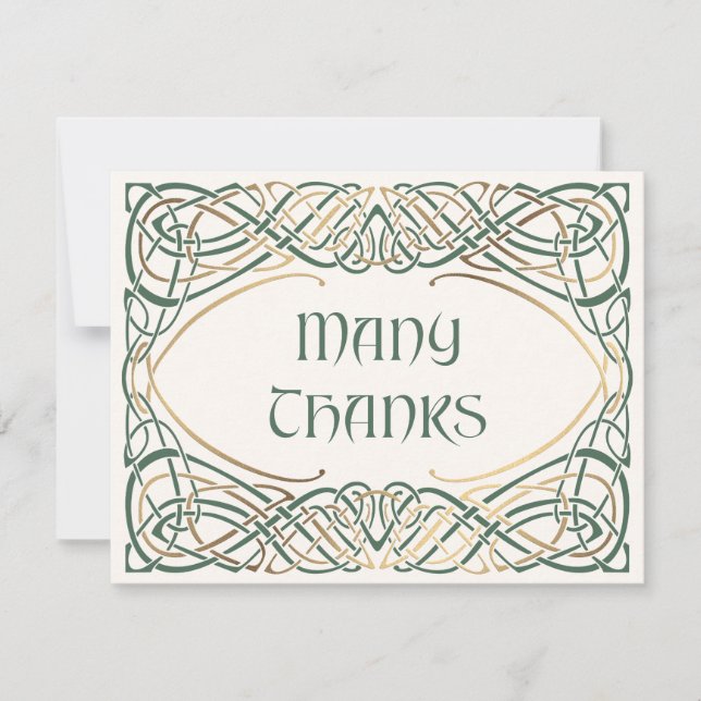 Fantasy Celtic Medieval Wedding Thank You Card (Front)