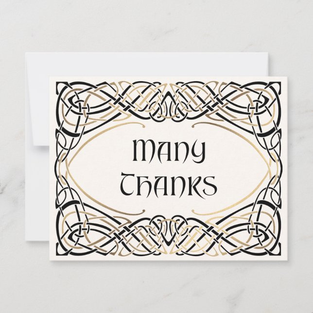 Fantasy Celtic Medieval Wedding Thank You Card (Front)