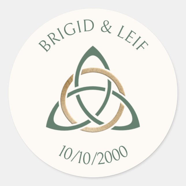 Fantasy Celtic Wedding Classic Round Sticker (Front)