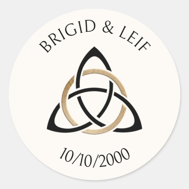 Fantasy Celtic Wedding Classic Round Sticker (Front)