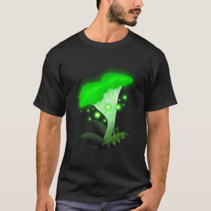 Fantasy Chanterelle Glowing Green Mushroom T-Shirt