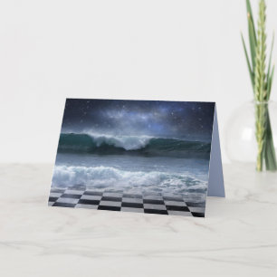 fantasy chess board greeting card