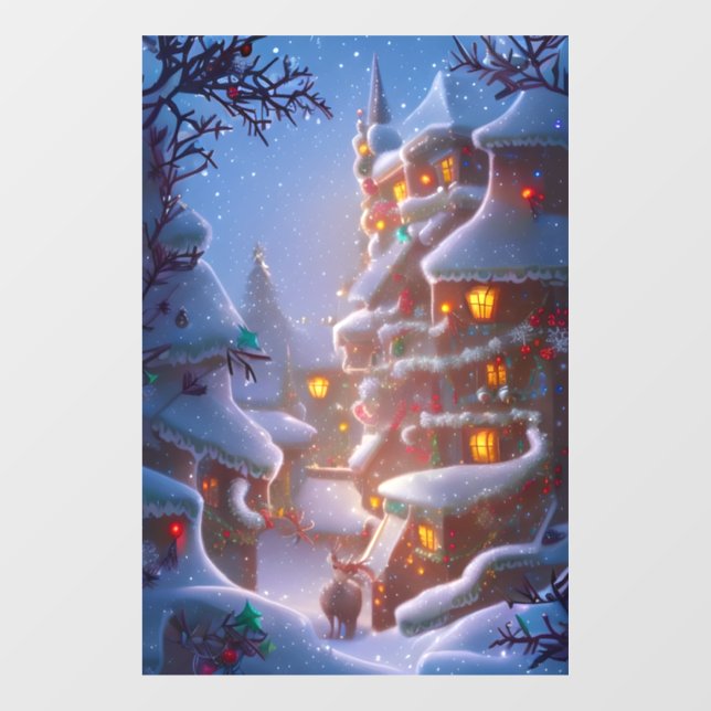 Fantasy Christmas 4 Window Cling (Sheet)