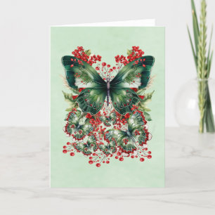 Fantasy Christmas Butterflies Holiday Card