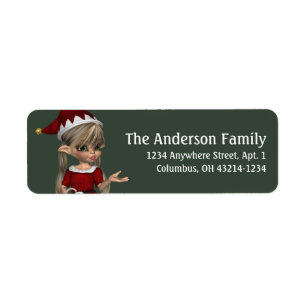 Fantasy Christmas Elf Address Label - blonde