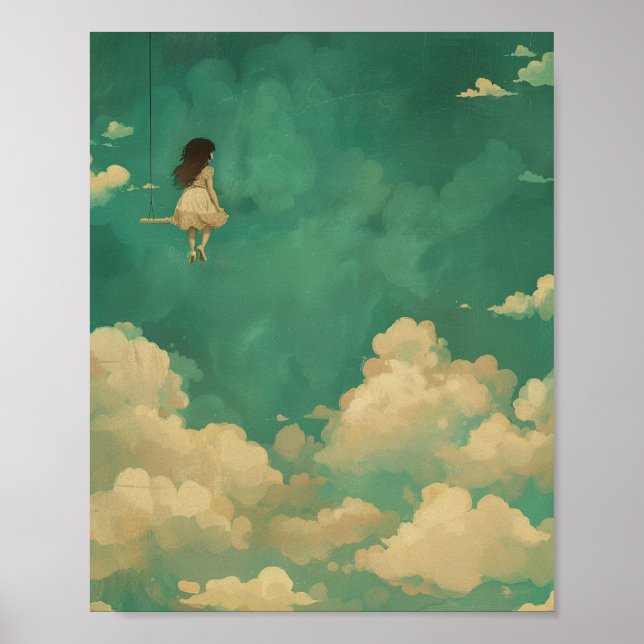 fantasy clouds in the sky dreamer art print (Front)