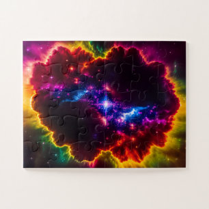 Fantasy Colored Clouds With Star in the Center Jigsaw Puzzle