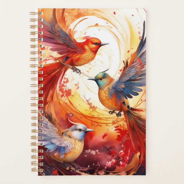 Fantasy Colorful Bird  Planner (Front)