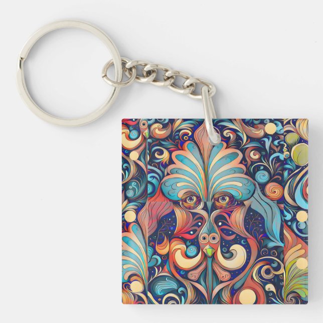 Fantasy Colorful Magician Keychain (Front)