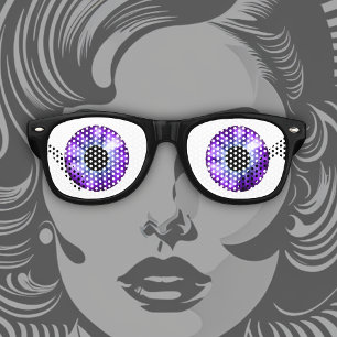 Fantasy Colour Eyes Purple Retro Sunglasses