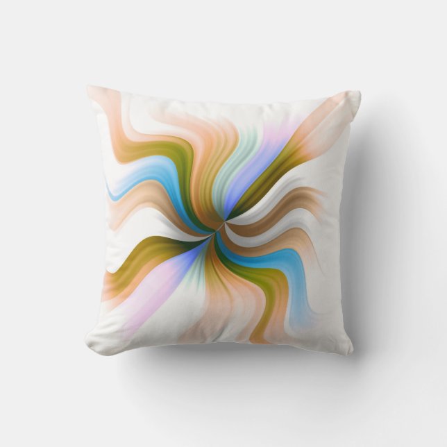 Fantasy Coloured Waves Art Design Abstract Throw Pillow (Front)