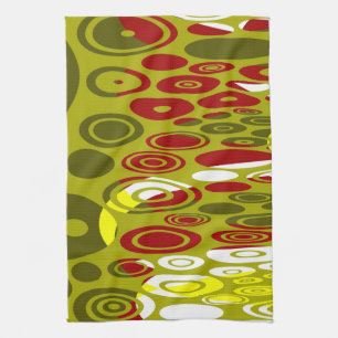 Fantasy Colourful Dots Abstract Retro Art Deco 3 Kitchen Towel
