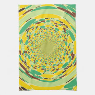 Fantasy Colourful Dots Abstract Retro Art Deco Kitchen Towel
