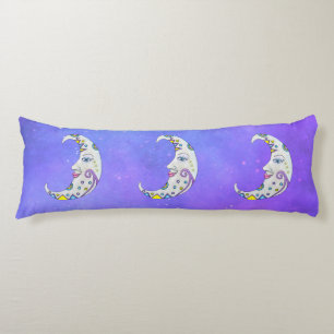 Fantasy Colourful Moon With Pretty Faces Purple Sk Body Pillow
