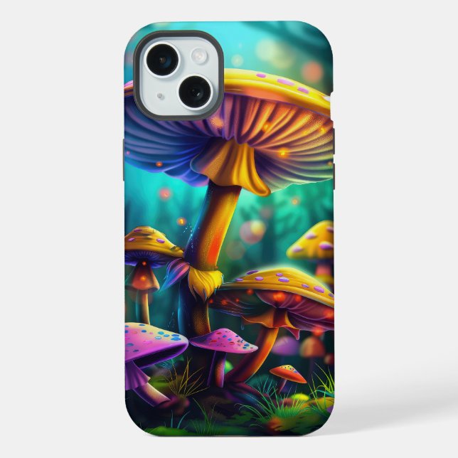 Fantasy Colourful Mushrooms iPhone Case (Back)