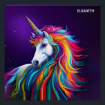 Fantasy Colourful Unicorn Art Deco Style Poster<br><div class="desc">Fantasy Colourful Unicorn Art Deco Style. Perfect As A Birthday Gift Or For Any Kind Of Party</div>