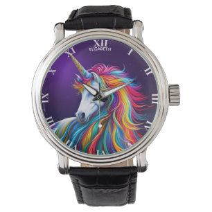 Fantasy Colourful Unicorn Art Deco Style Watch