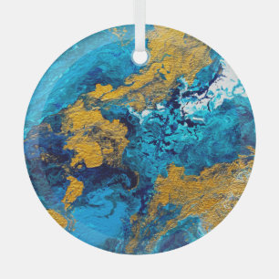 Fantasy Colours: Artistic Abstract Background. Glass Ornament