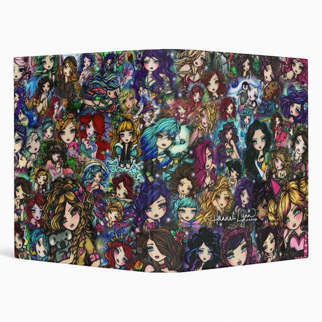Fantasy Comic Art Collage Mermaids Fairies Binder (Background)