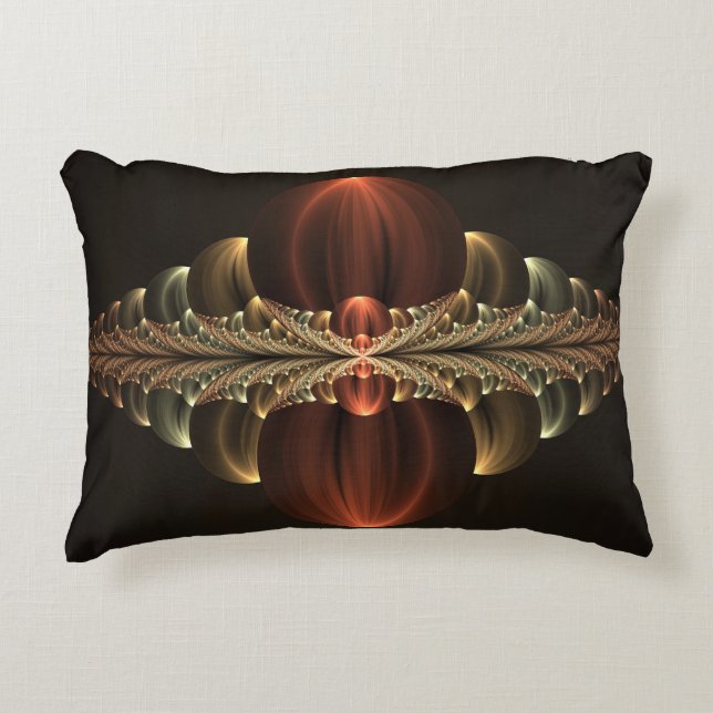 Fantasy Construction Shiny Abstract Fractal Art Accent Pillow (Front)