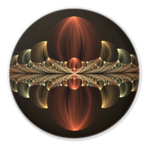 Fantasy Construction Shiny Abstract Fractal Art Ceramic Knob