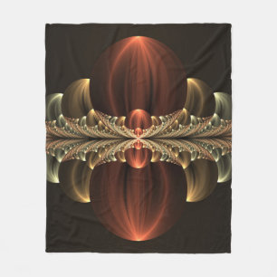Fantasy Construction Shiny Abstract Fractal Art Fleece Blanket