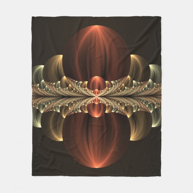Fantasy Construction Shiny Abstract Fractal Art Fleece Blanket (Front)